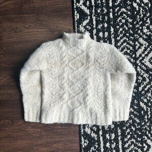Vintage Baby Alpaca Wool Sweater White 18-24 Months Hand Knit